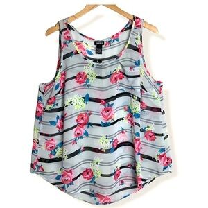 torrid tank top with rose print size 0